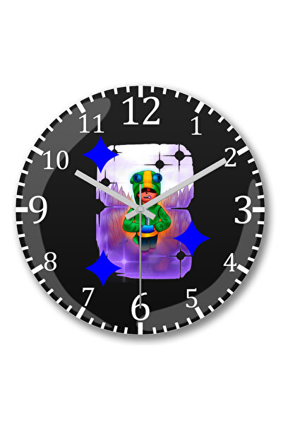 BASKI DÜNYASI ساعة حائط ليون براول ستارز من الزجاج الحقيقي المنحني