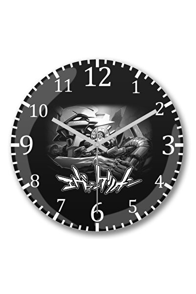 BASKI DÜNYASI ساعة حائط إيفانجيليون ثرون من الزجاج الحقيقي المنحني