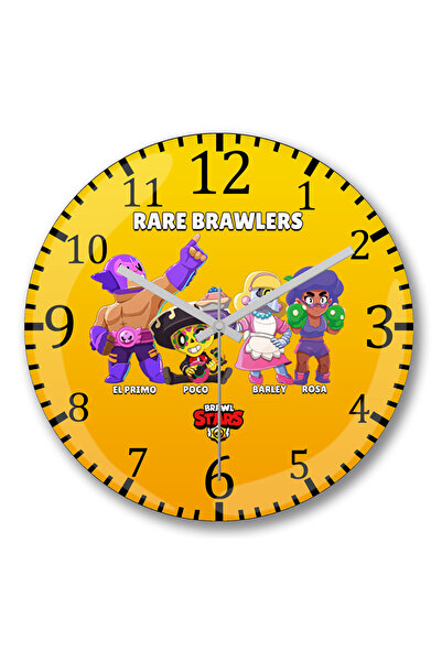 BASKI DÜNYASI Ceas de perete Brawl Stars Rare Brawlers din sticlă autentică b...