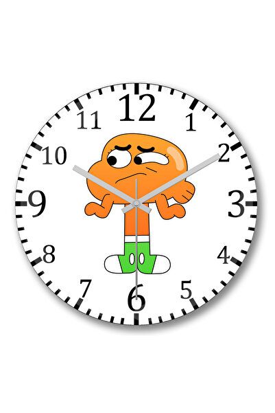 BASKI DÜNYASI ساعة حائط غامبول داروين واترسون من الزجاج الحقيقي المنحني