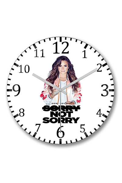 BASKI DÜNYASI ديمي لوفاتو آسف لسنا آسف ساعة حائط من الزجاج الحقيقي المنحني