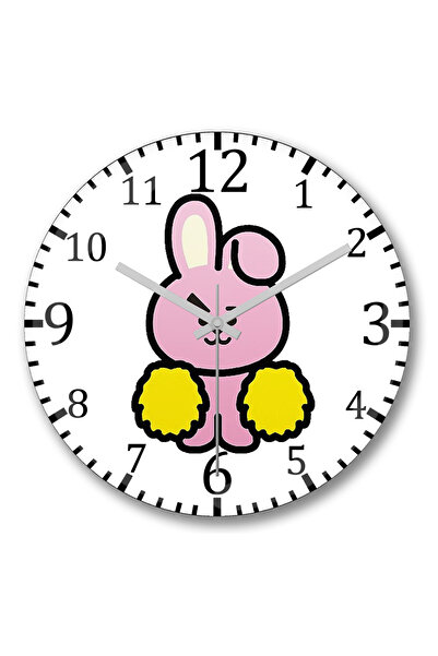 BASKI DÜNYASI Ceas de perete BT21 Cooky Bts din sticlă autentică bombată