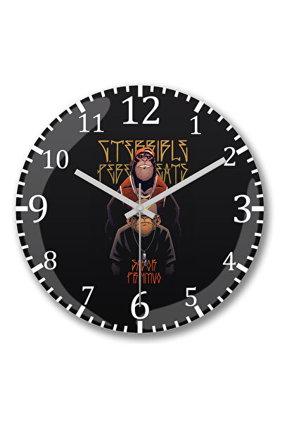 BASKI DÜNYASI ساعة حائط Geto Primitivo من الزجاج الحقيقي المنحني