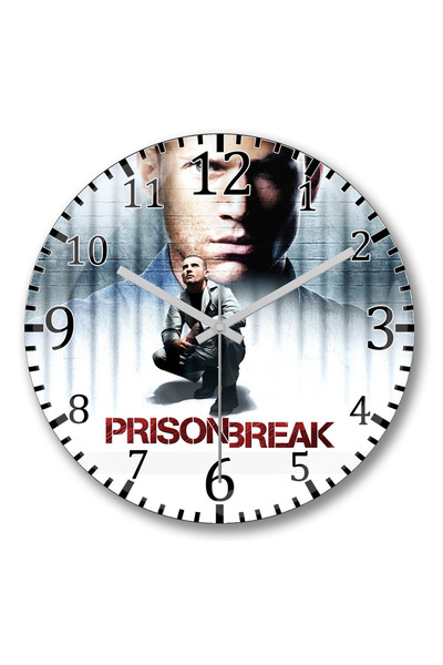 BASKI DÜNYASI Ceas de perete Prison Break Sticlă reală curbată