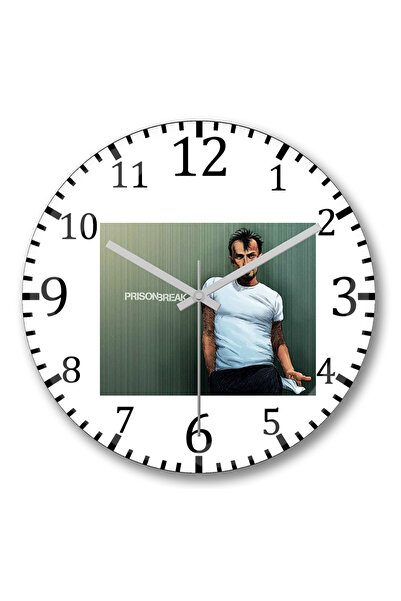 BASKI DÜNYASI Ρολόι τοίχου Prison Break T Bag με κυρτό γυαλί από αληθινό γυαλί