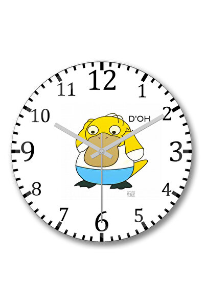 BASKI DÜNYASI ساعة حائط Homerduck من الزجاج الحقيقي المنحني