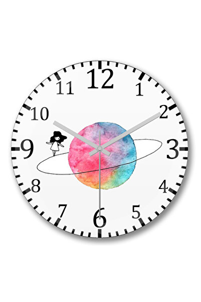 BASKI DÜNYASI Ceas de perete Saturn din sticlă autentică bombată