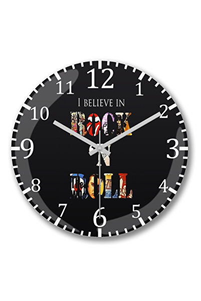 BASKI DÜNYASI Ceas de perete Rock in Roll din sticlă autentică bombată
