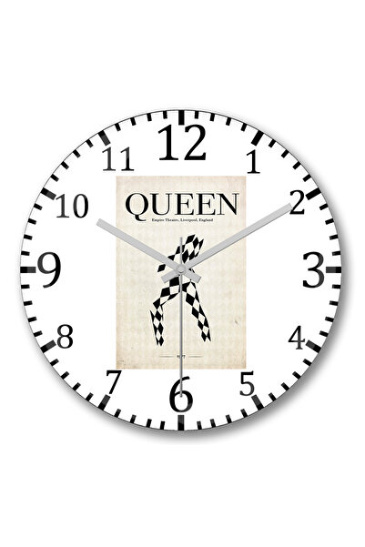 BASKI DÜNYASI ساعة حائط كوين فريدي ميركوري من الزجاج الحقيقي المنحني