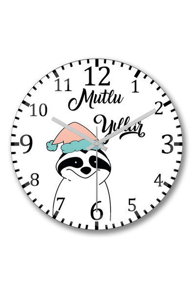 BASKI DÜNYASI Ceas de perete cu mulțumire de Anul Nou cu un drăguț raton din ...