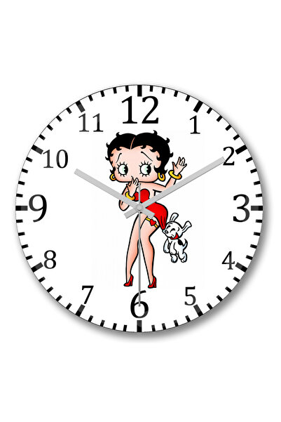 BASKI DÜNYASI Ceas de perete Betty Boop din sticlă autentică bombată
