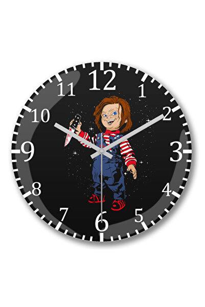 BASKI DÜNYASI ساعة حائط تشاكي من الزجاج الحقيقي المنحني