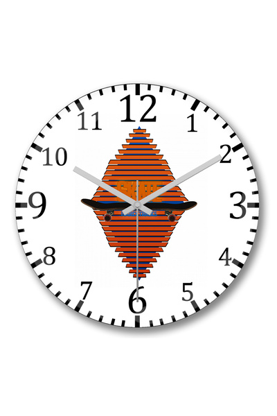 BASKI DÜNYASI ساعة حائط بخدع صلبة من الزجاج الحقيقي المنحني