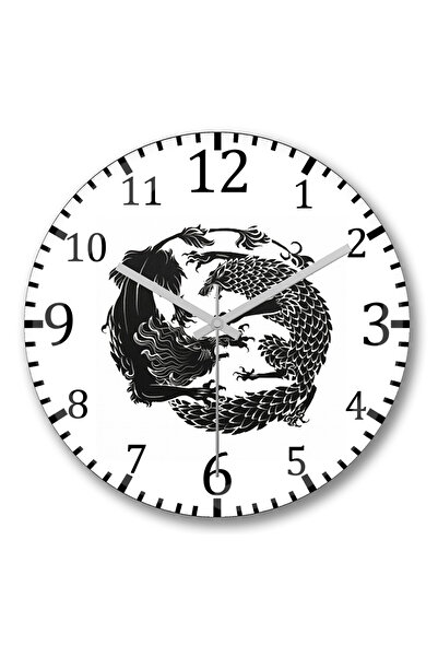 BASKI DÜNYASI ساعة حائط جيم أوف ثرونز من الزجاج الحقيقي المنحني