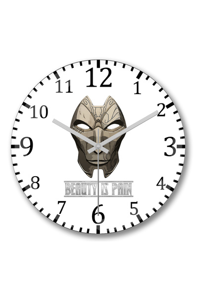 BASKI DÜNYASI Jhin Beauty is Pain ساعة حائط من الزجاج الحقيقي المنحني