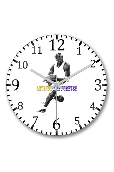 BASKI DÜNYASI ساعة حائط Legends are Forever من الزجاج الحقيقي المنحني