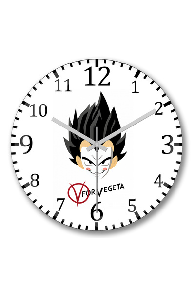 BASKI DÜNYASI Ceas de perete V pentru Vegeta din sticlă autentică bombată