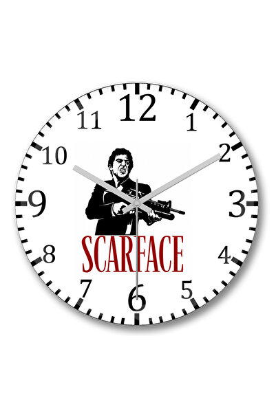 BASKI DÜNYASI Ceas de perete Scarface din sticlă autentică bombată