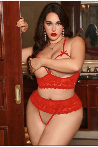 CindiyCurve Lace Fantasy Bra Set