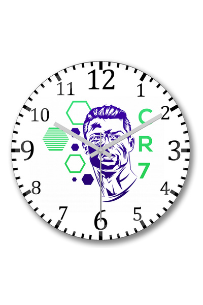 BASKI DÜNYASI Ceas de perete Cristiano Ronaldo CR7 din sticlă autentică bombată