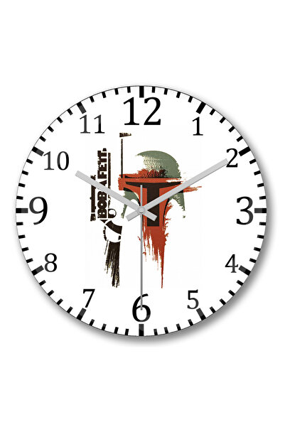 BASKI DÜNYASI ساعة حائط بوبا فيت من الزجاج الحقيقي المنحني