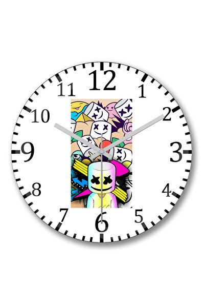 BASKI DÜNYASI ساعة حائط مارشميلو من الزجاج الحقيقي المنحني