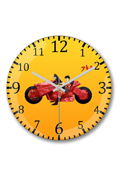 BASKI DÜNYASI ساعة حائط أكيرا من الزجاج الحقيقي المنحني