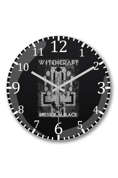 BASKI DÜNYASI ساعة حائط من الزجاج الحقيقي المنحني باللون الأسود