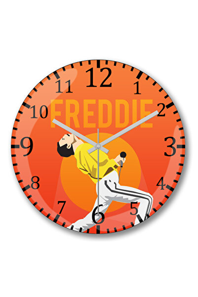 BASKI DÜNYASI Ceas de perete Queen Freddie Mercury din sticlă autentică bombată