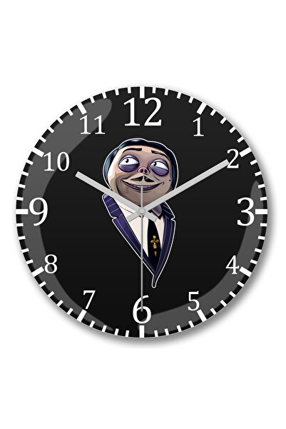 BASKI DÜNYASI Ceas de perete Gomez Addams The Faithful Creep din sticlă auten...