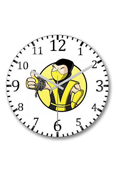 BASKI DÜNYASI ساعة حائط Crash Bandicoot Vault Boy من الزجاج الحقيقي المنحني