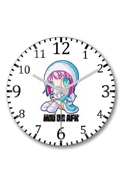 BASKI DÜNYASI ساعة حائط Annie Mid أو Afk من الزجاج الحقيقي المنحني