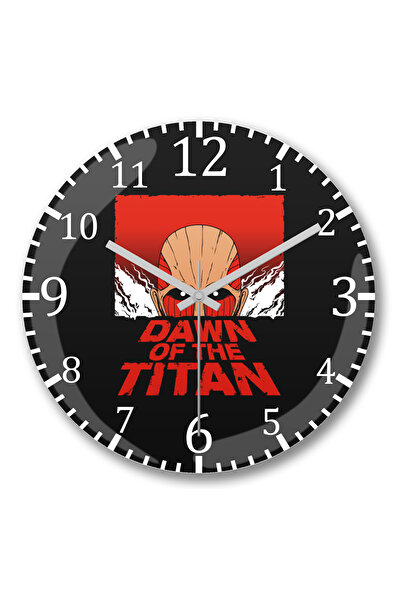 BASKI DÜNYASI Ceas de perete Attack On Titan Dawn Of The Titan din sticlă aut...