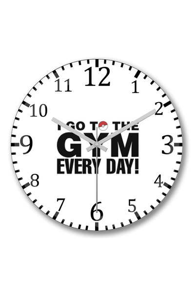 BASKI DÜNYASI اذهب إلى صالة الألعاب الرياضية كل يوم، ساعة حائط من الزجاج الحق...