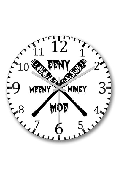 BASKI DÜNYASI Ceas de perete cu logo Negan, din sticlă autentică