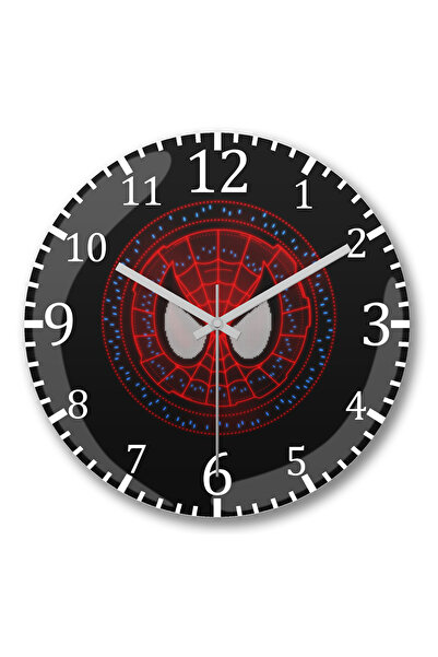 BASKI DÜNYASI ساعة حائط سبايدر مان فيوتشر سبايدي من الزجاج الحقيقي المنحني