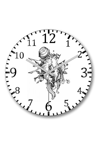 BASKI DÜNYASI ساعة حائط Arus من الزجاج الحقيقي المنحني