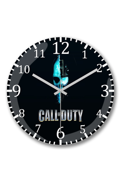 BASKI DÜNYASI ساعة حائط كول أوف ديوتي من الزجاج الحقيقي المنحني