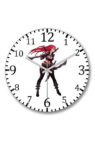 BASKI DÜNYASI ساعة حائط كايتلين من جامعة الأساطير من الزجاج الحقيقي المنحني