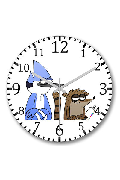 BASKI DÜNYASI Ceas de perete Regular Show Sticlă reală curbată
