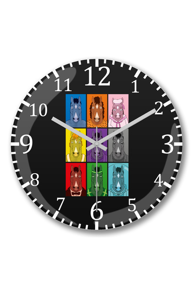 BASKI DÜNYASI ساعة حائط بوجاك هورسمان من الزجاج الحقيقي المنحني