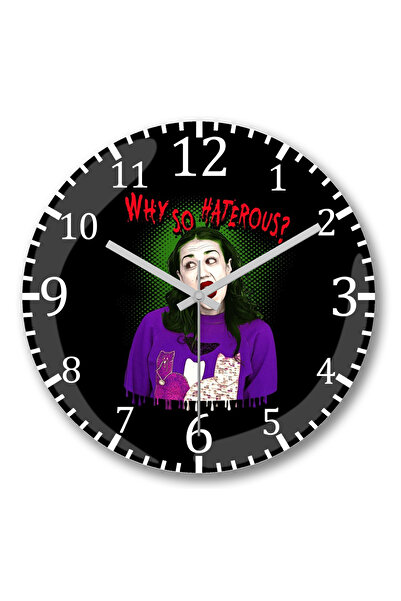 BASKI DÜNYASI Miranda cântă ceas de perete cu machiaj de Halloween din sticlă...
