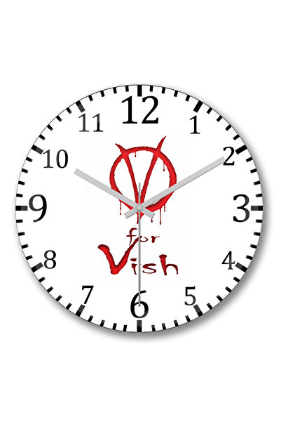 BASKI DÜNYASI Ceas de perete V For Vish Kan din sticlă autentică bombată