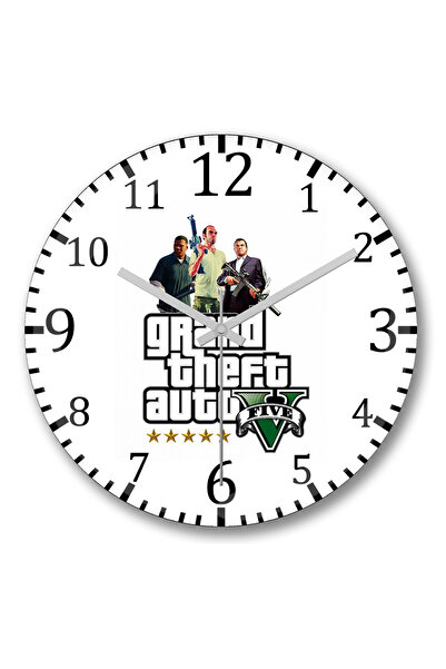 BASKI DÜNYASI Ceas de perete Gta 5 Estrelas din sticlă autentică bombată