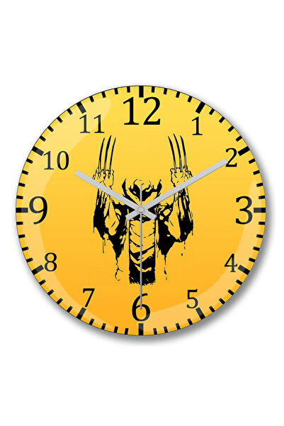 BASKI DÜNYASI Ceas de perete Wolverine X-Men din sticlă autentică bombată