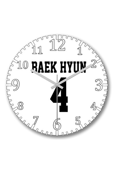 BASKI DÜNYASI ساعة حائط Exo Baekhyun2 من الزجاج الحقيقي المنحني