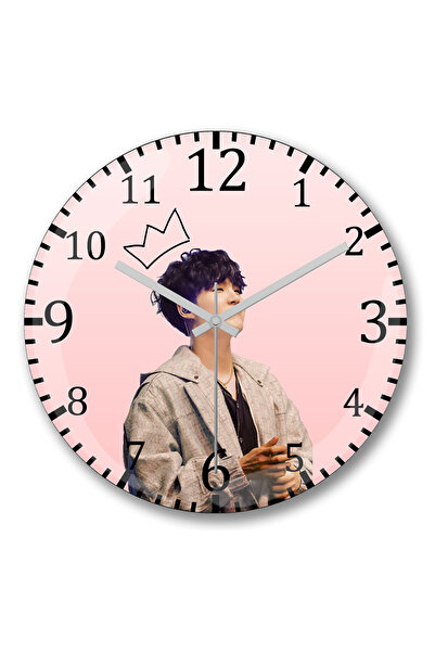 BASKI DÜNYASI Ceas de perete Suga Aesthetic Bts Sticlă Reală Curbată