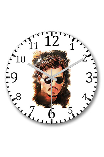 BASKI DÜNYASI Ceas de perete Johnny Depp din sticlă autentică bombată