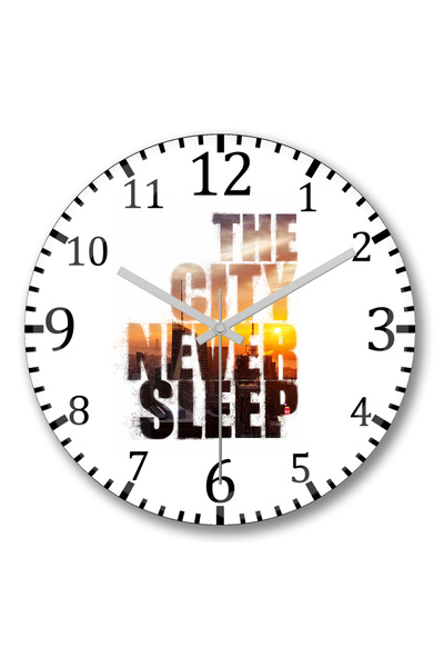 BASKI DÜNYASI Ceas de perete The City Never Sleep din sticlă autentică bombată