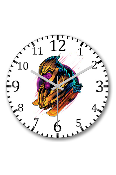 BASKI DÜNYASI Ceas de perete Thanos din Endgame din sticlă autentică bombată